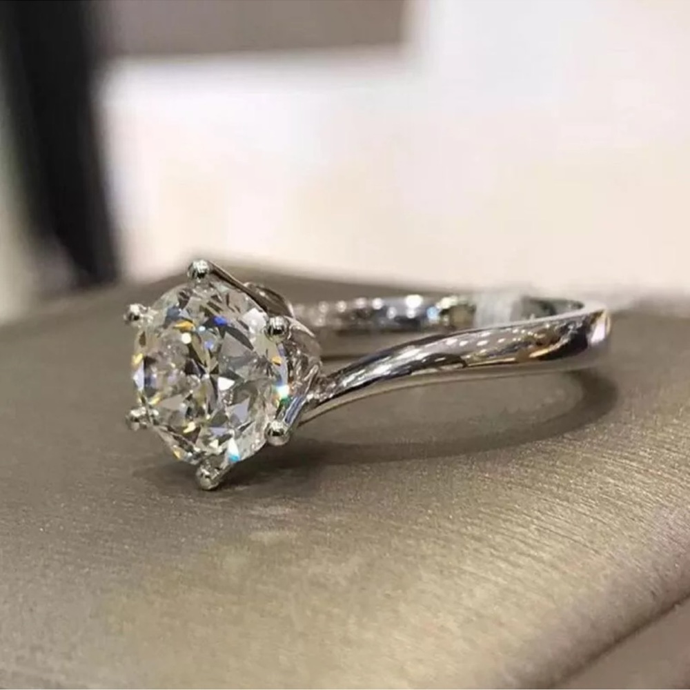 925 Silver Rings Cute Cubic Zirconia Wedding Anniversary Jewelry
